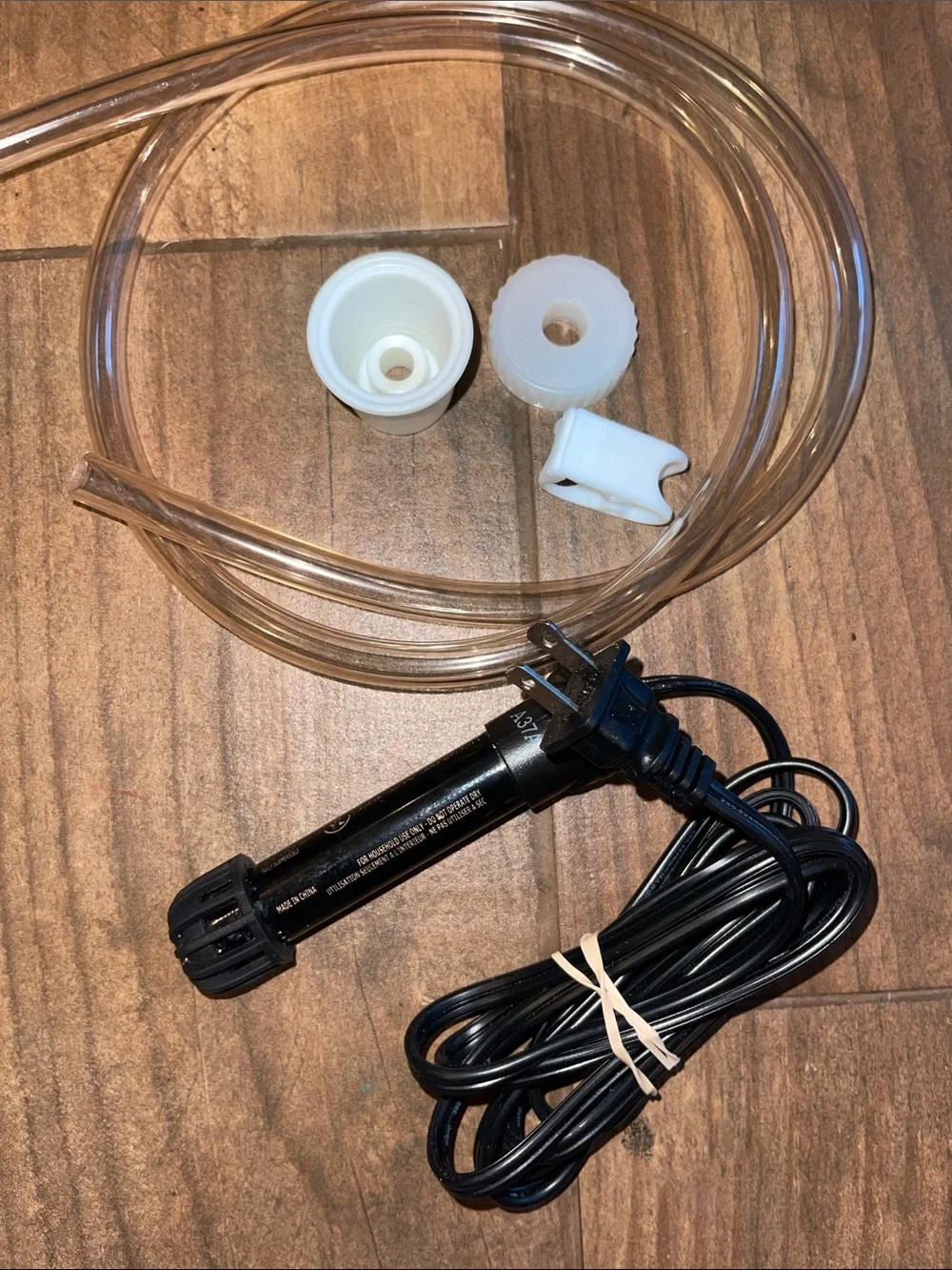 Kombucha making supplies - small submersible heater, tubing, and brewing cap
